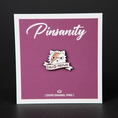 David Bowie Cat Enamel Pin - Fast Shipping from USA - Brooch Meowie