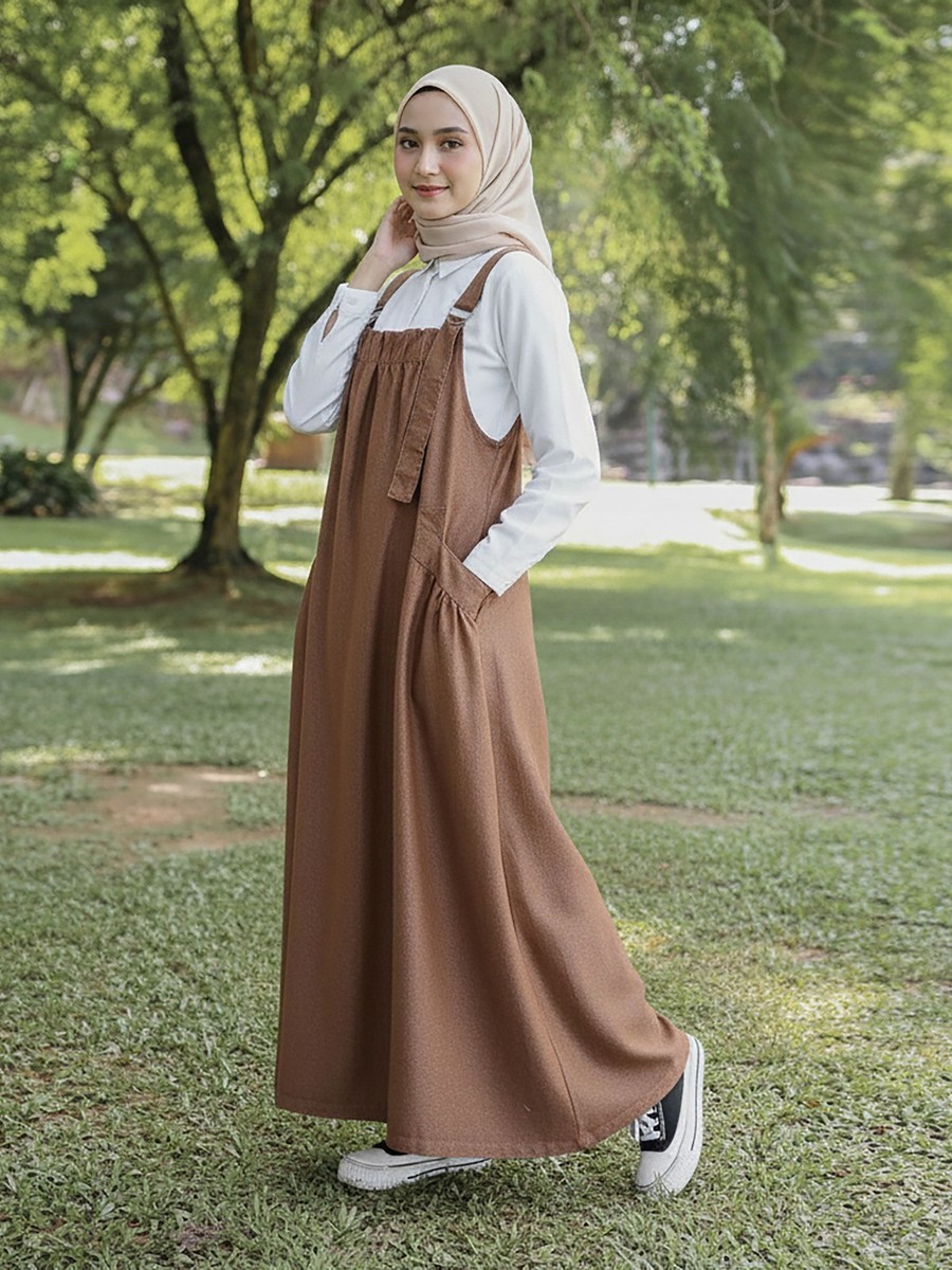 casual dress hijab Casual Knitted Modest Dress with Flared Sleeves
