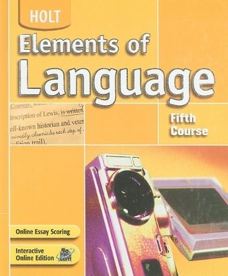ELEMENTS OF LANGUAGE: FIFTH COURSE By Renee Hobbs & Irwin - Hardcover EXCELLENT