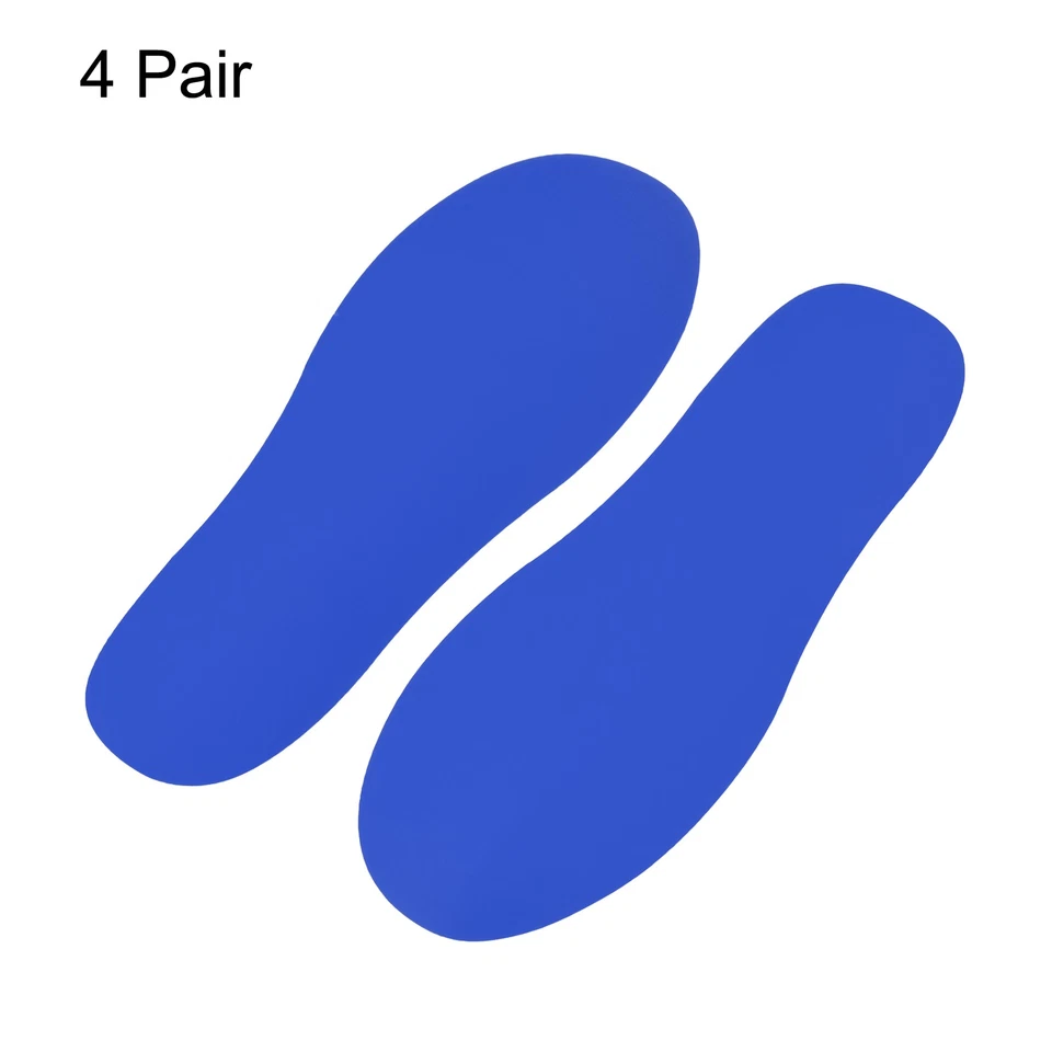 4 Pairs 9.8x3.8" Footprints Floor Stickers Floor Wall Stairs Decal Blue - Image 3 of 4