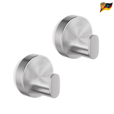 Badezimmer Towel Hook Suction Cup 304 Stahl 2 Stück Rund Type A Silber