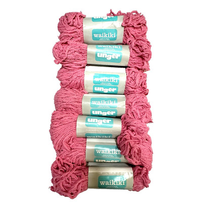 Unger Yarns Waikiki Summer Knit Weaving Crochet Cotton Rag Type 18 Pink Lot of 6