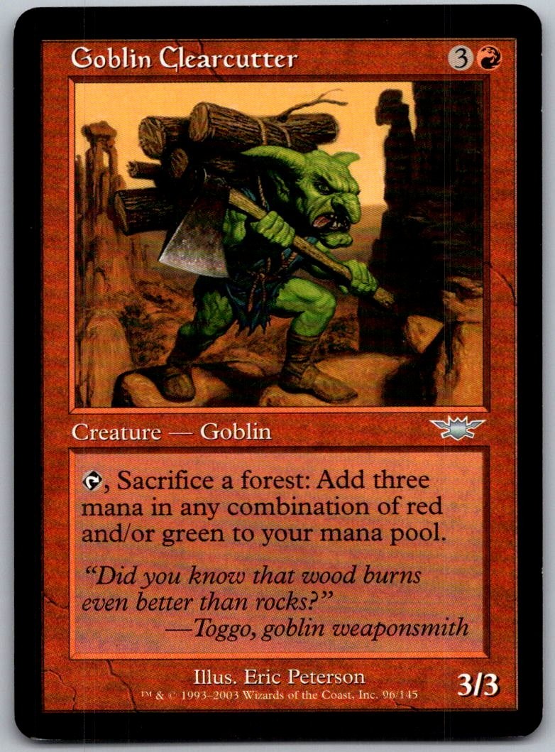 Goblin Clearcutter 96 Uncommon Legions Magic: The Gathering Lightly Played
