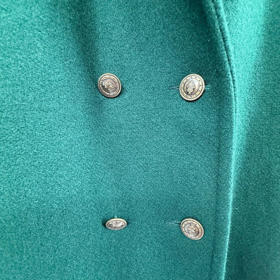 80s 90s Emerald Green Wool Coat Jofeld ILGWU Union Made USA XL 1X Vintage - Image 2 of 4