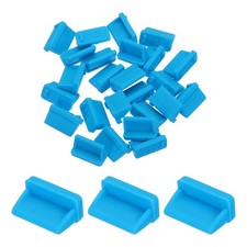 25pcs USB Type A Port Plugs Covers Caps Silicone Anti Dust Protector, Sky Blue