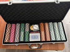 500-Piece Texas Hold'em Poker Set | 14g Numbered Metal-Core Chips with Values, 