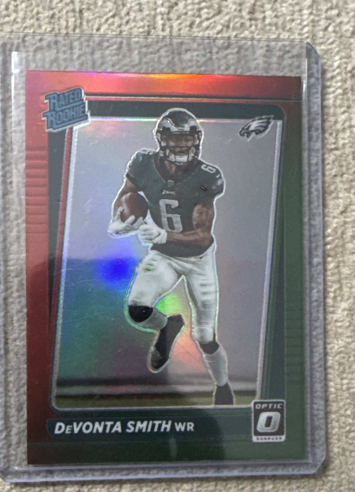 2021 Panini Donruss - Rated Rookie Devonta Smith #P-261 Optic Holo Redgreen 