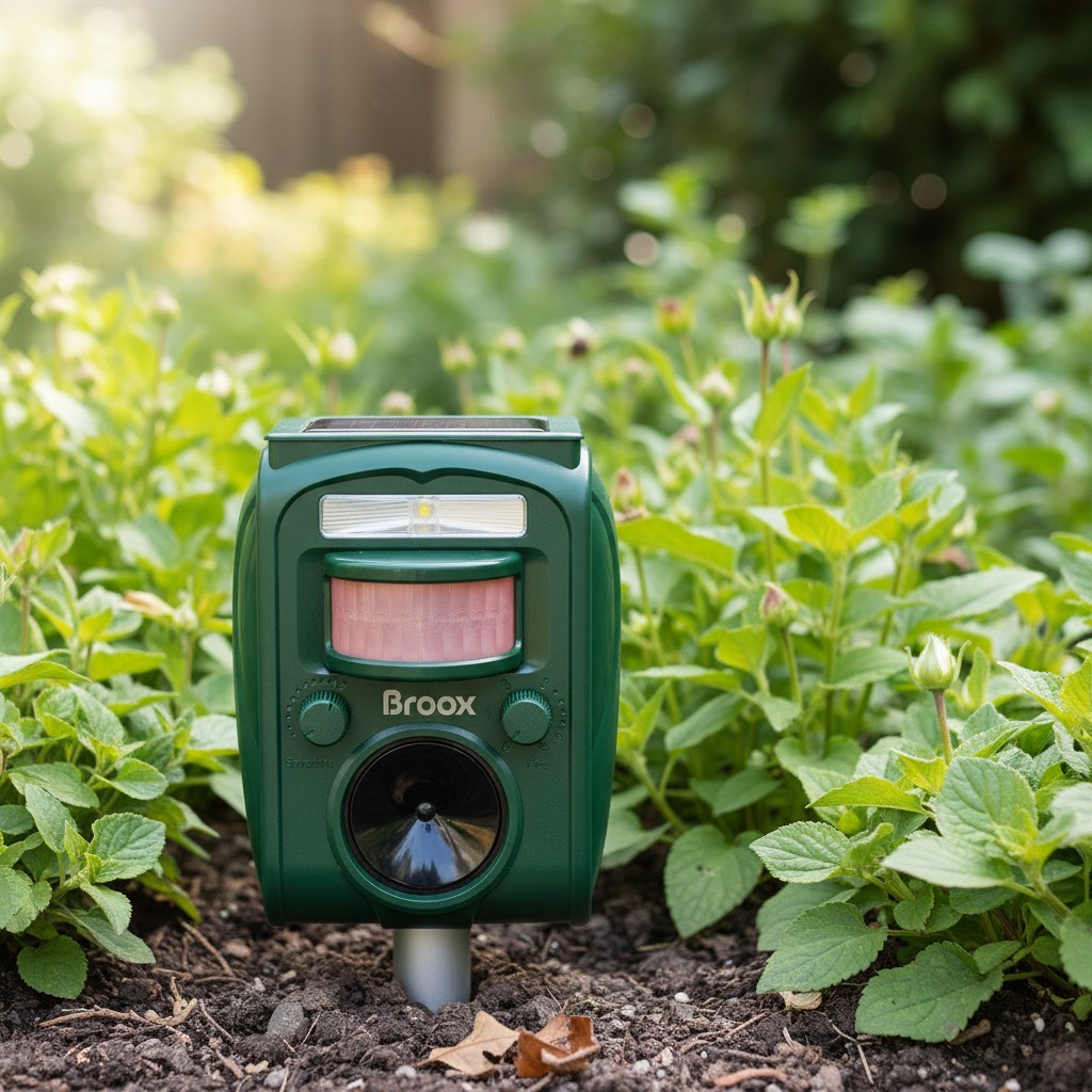 Upgraded Waterproof Ultrasonic Squirrel & Deer Repellent with Motion Detection