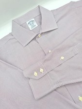 Brooks Brothers Regent Non-Iron Dress Shirt 16.5x34 Red Stripe Supima Cotton