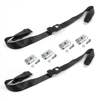 Fits - New Yorker 1957-1959 Standard 2pt BK Belt Kit w/Brackets-2 Belts