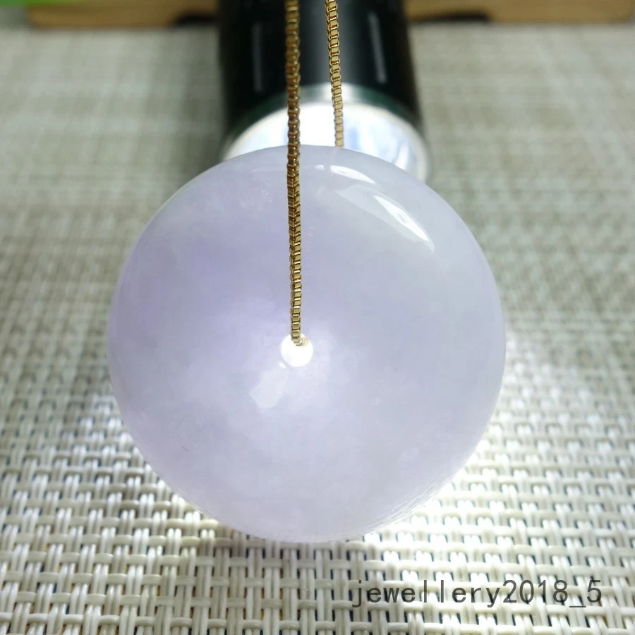 Certified Lavender Burma 100% natural A jadeite jade Donut Pendant 甜甜圈平安扣 - Image 4 of 4