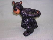 Carved Humorous Bear Figurine Wine Bottle Display/Holder
