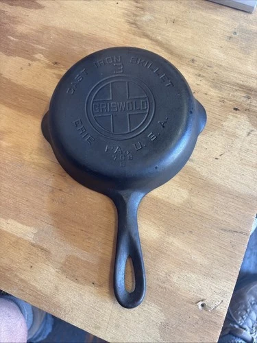 Vintage Griswold #3 Big Block Cast Iron Skillet Pattern 709 B VVG