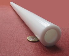 UHMW White Round Tube  1.50" OD Oversized x 1.00" ID Undersized x 36" Length