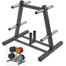 2" Olympic Weight Plate Tree Rack and Barbell Holders for Home Gym