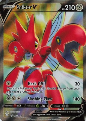 Scizor V 183/189 Ultra Rare Darkness Ablaze Pokemon Near Mint