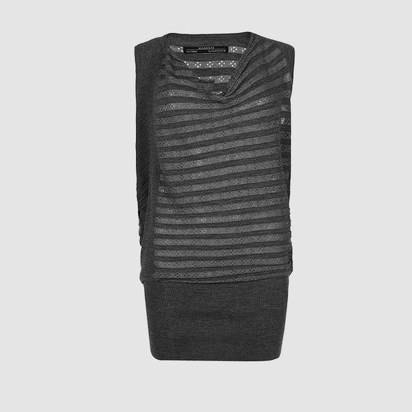 Women AllSaints Dress Grey Wool 40 / L / 48