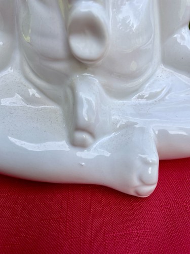 Vintage Hindu Ganesha Elephant Porcelain Figurine Statue Meditation Yoga - Picture 8 of 9