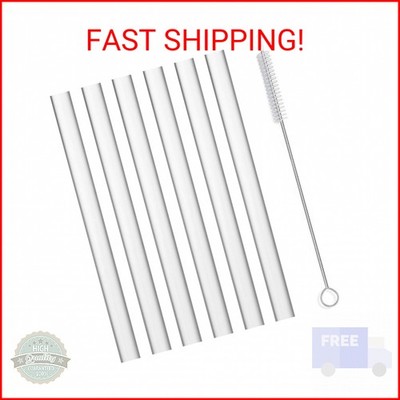 ALINK Extra Wide Reusable Clear Silicone Boba/Bubble Tea Straws, 14mm X 10'' Larg