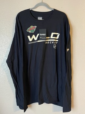 Men s 3XL NWT Minnesota Wild Fanatics Authentic Pro Long Sleeve Shirt Black