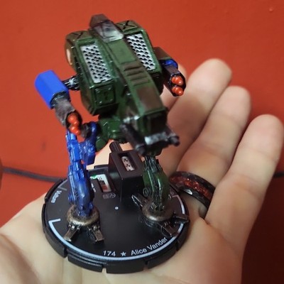 WizKids MechWarrior Alice Venter Vulture Painted Figure 174 Green Blue 2003