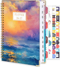 2026-2027 Academic Planner, A5 Weekly  Monthly Sunrise Design  July 2026-June