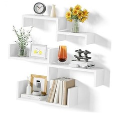 Floating Shelves for Wall, Wall Shelves for Bathroom, Bedroom, Washed White