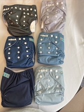 6 Diapers 10 Cloth Inserts Alvababy Gender Neutral All In One w/ Pockets