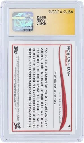 Rob Van Dam WWE Autographed 2014 Topps Chrome #41 CGC Fanatics Witnessed Card - Image 2 of 2