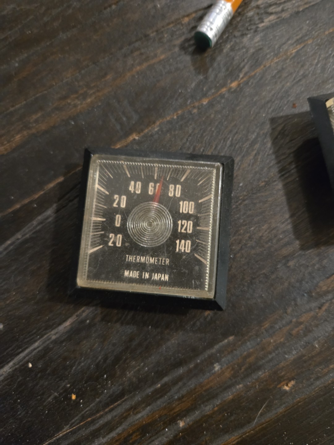 Thermometer Vintage Antique car Auto nos gauge Chevy Ford Hot Rod Black