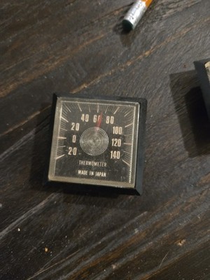 Thermometer Vintage Antique car Auto nos gauge Chevy Ford Hot Rod Black