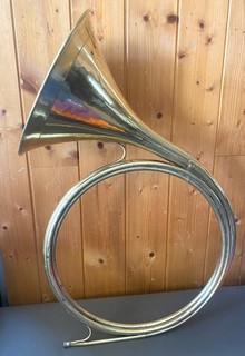 Rare Cor trumpet de chasse 4 towers Maison Perinet Paris Rue Fabert hallmark patent
