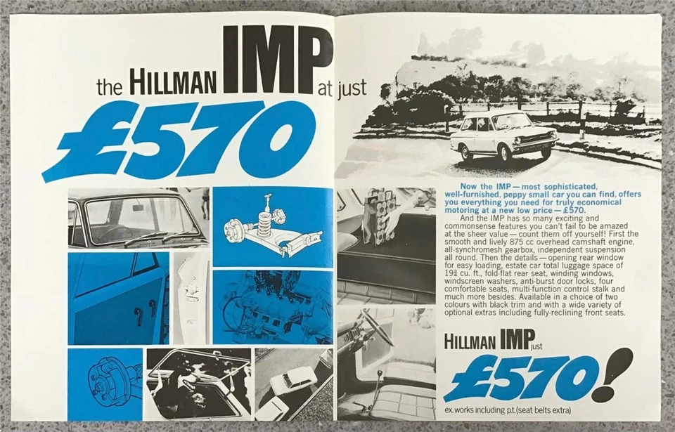 HILLMAN Imp Car Sales Brochure Leaflet 1970 Ref 145/H 1/109/125 - Image 2 of 2