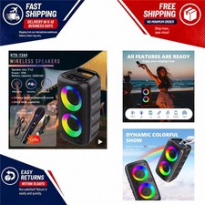 Portable Bluetooth Karaoke Speaker with Wireless Microphone FM Radio