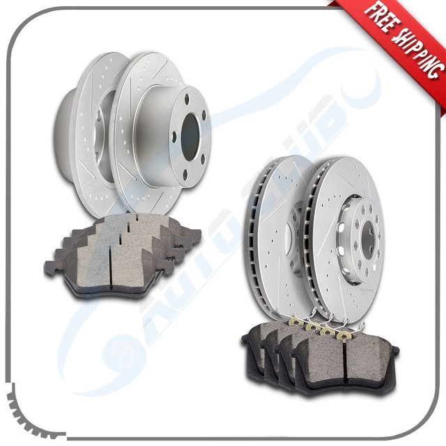 Front Rear Brake Rotors Ceramic Pads For 2013 2014 2015 2016 Volkswagen