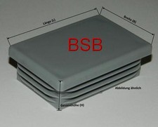 10 St&uuml;ck Lamellenstopfen 80x40 WS 4mm  ... GRAU ... Rechteckstopfen , Kappen