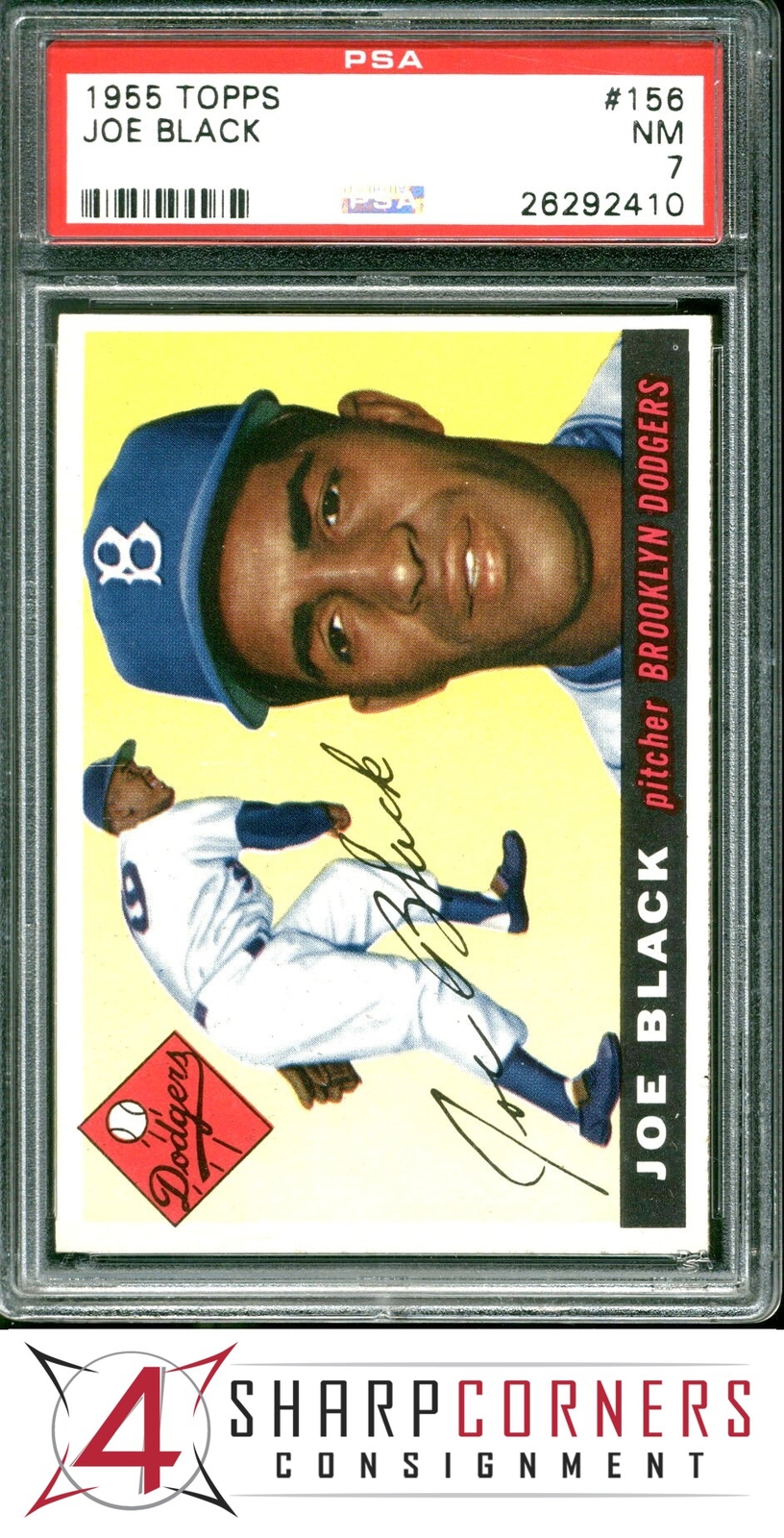 1955 TOPPS #156 JOE BLACK DODGERS PSA 7