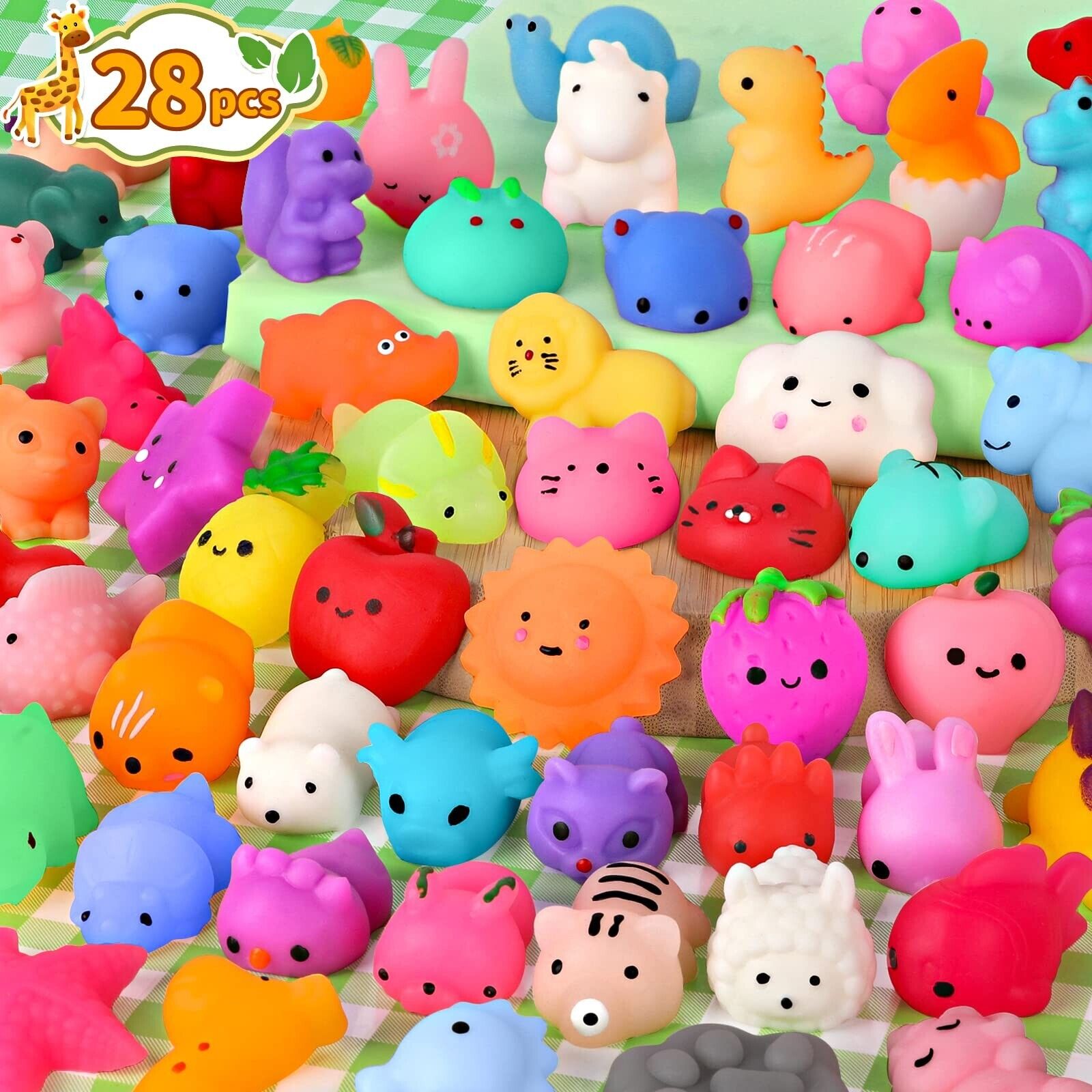 Mochi Squishy Toys FLY2SKY 28PCS Animal Mini Squishies Kawaii