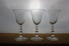 3 Imperial Candlewick 3400 5 1/2 "  Wine Glasses Multiple Balls Stem 2 oz