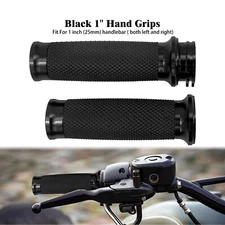 1" Black Handle Bar Hand Grips Fit for Harley Touring Sportster XL Dyna Softail