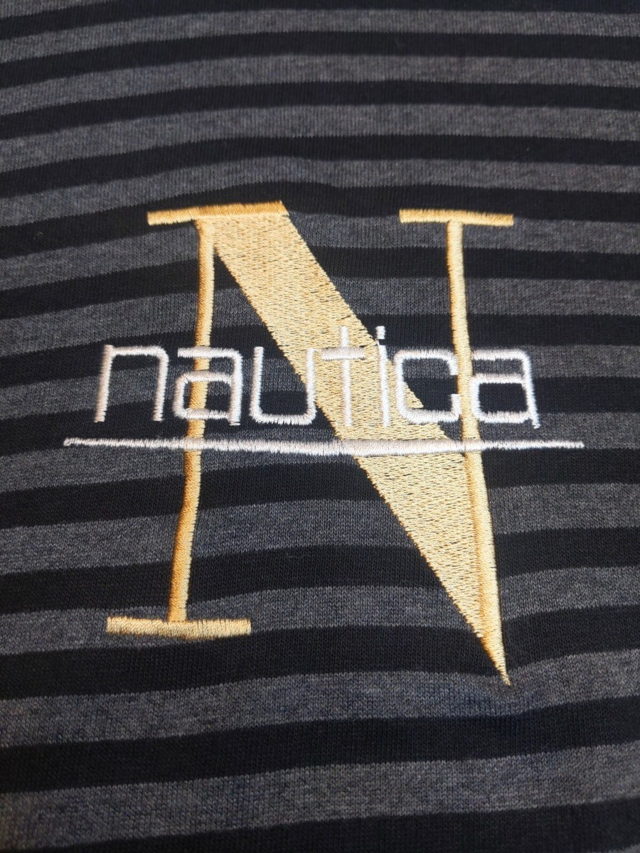 Vintage Y2K 2000's NAUTICA embroidered Striped T-shirt Size