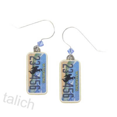 Sienna Sky Earrings Wyoming License Plate Lightweight Unique Handmade in USA