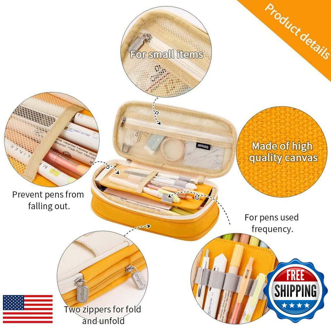 EHOPE Big Capacity Pencil Pen Case Office Large Storage High Capacity Bag Pou