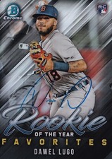 DAWEL LUGO SIGNED AUTO'D 2019 BOWMAN CHROME ROOKIE OF THE YEAR FAVORITES CARD