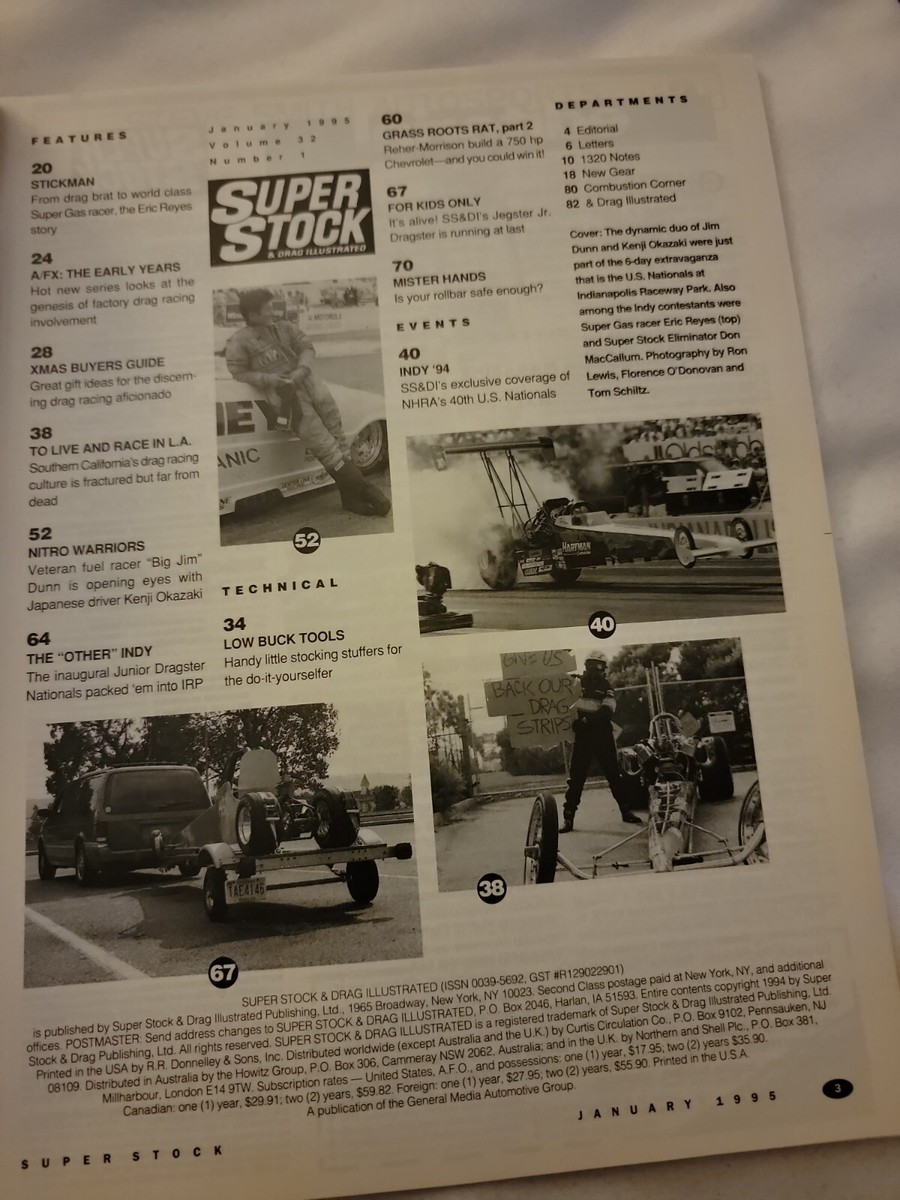 1995 January Super Stock magazine Japan invades Indy! SS/AA hemi