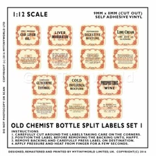 14 Dolls House Different Miniature Apothecary Labels Set 1