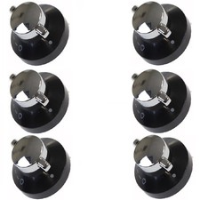 6 x Oven Gas Control Knobs Hob Cooker Switch Chrome Black Silver For New World