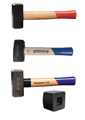 PROMAT Fäustel 1000-2000g Hickorystiel Hammer Stielschutzkragen gehärtet