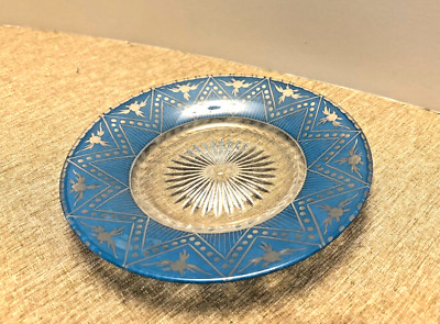 Depression Era Glass Salad Plate - Sunburst Pattern in Center - Rare Find