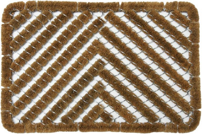 10-100-514 Herringbone Outdoor Scraper Door Mat, 18 by 30-Inch, Brown